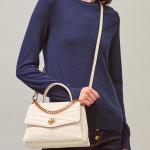 TORY BURCH KIRA CHEVRON TOP-HANDLE SATCHEL